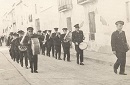 La banda de música La Prosperidad de Maluenda en el año 1959 en Lumpiaque